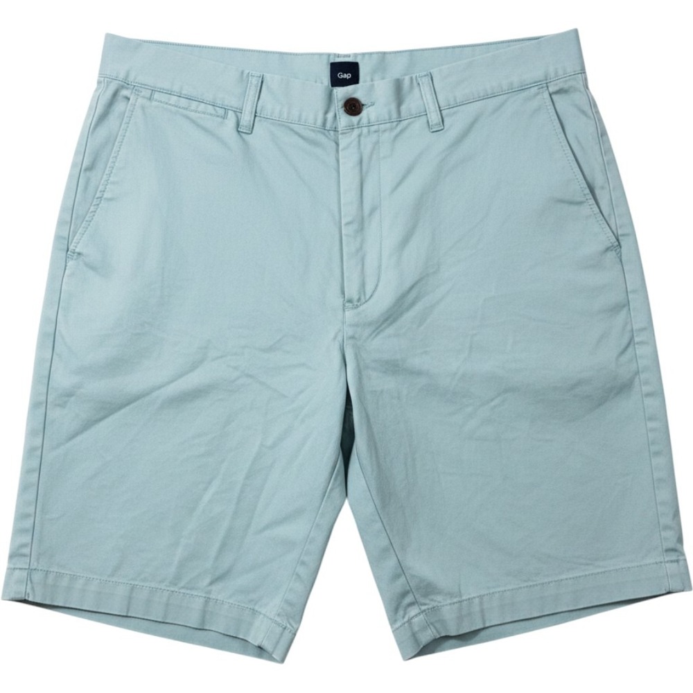Gap Chino Shorts‎ Mens 38 Blue Flat Cotton Front Cotton 10" Inseam Seafoam